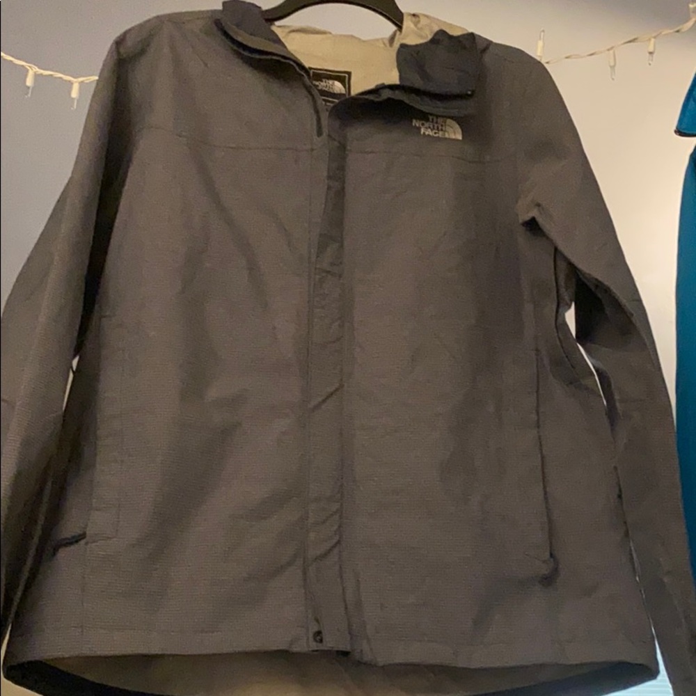 Grey shell rain jacket